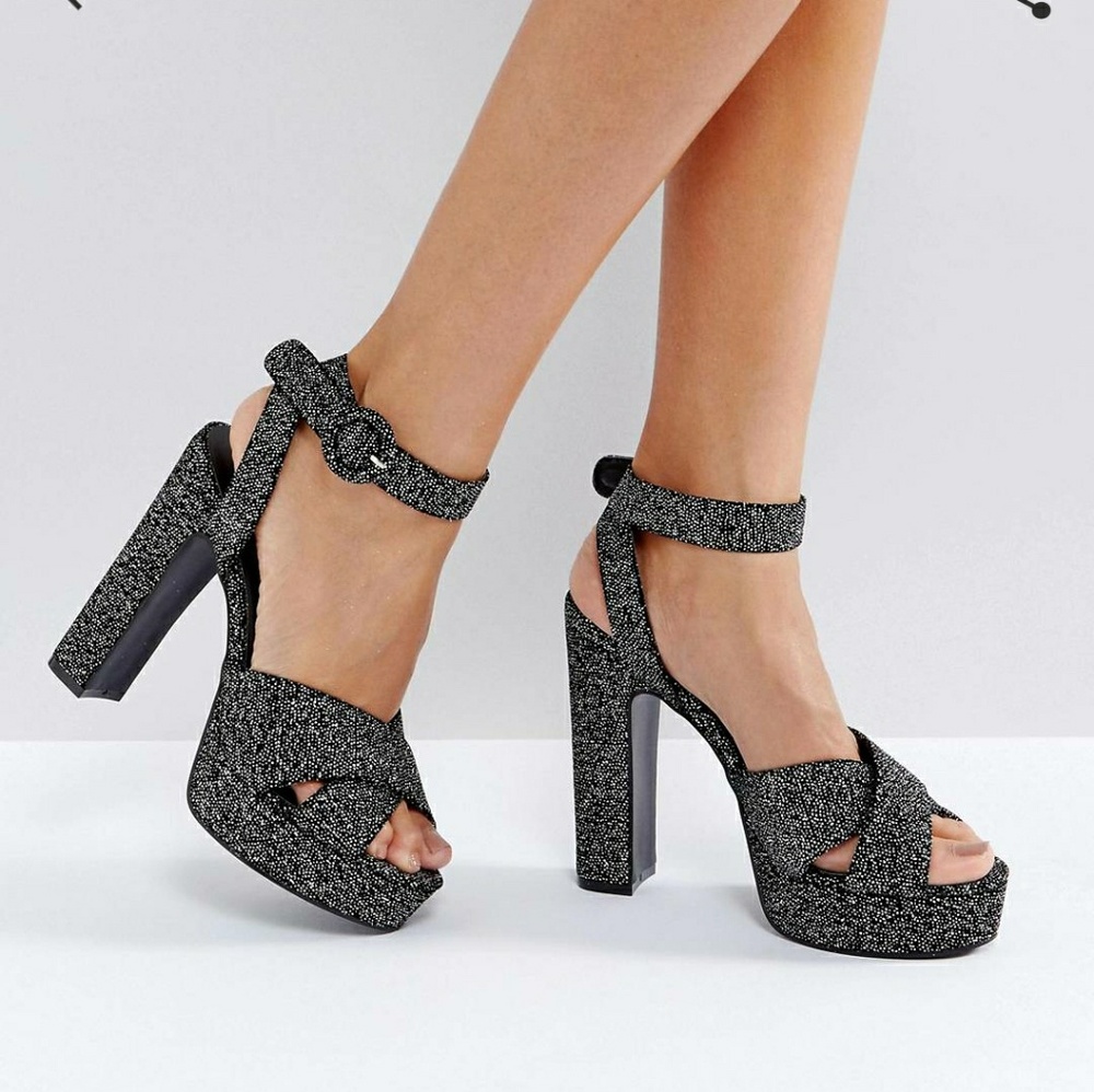 ASOS Glitter Block Heels